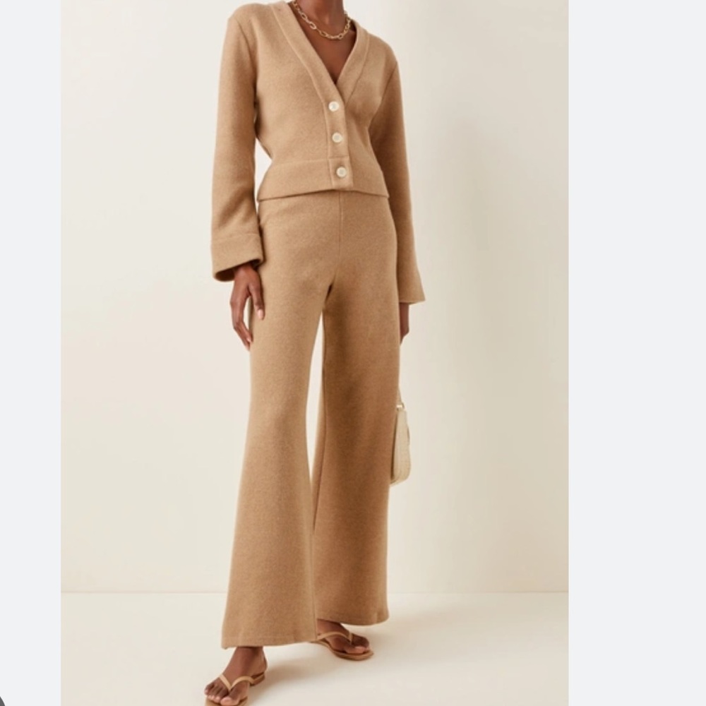 NWOT LESET Sierra Wool-Blend Wide-Leg Pants